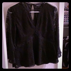 Express Black Lace Blouse